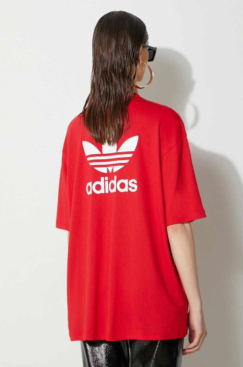 adidas Originals tricou Trefoil Tee femei, culoarea rosu, IR8069