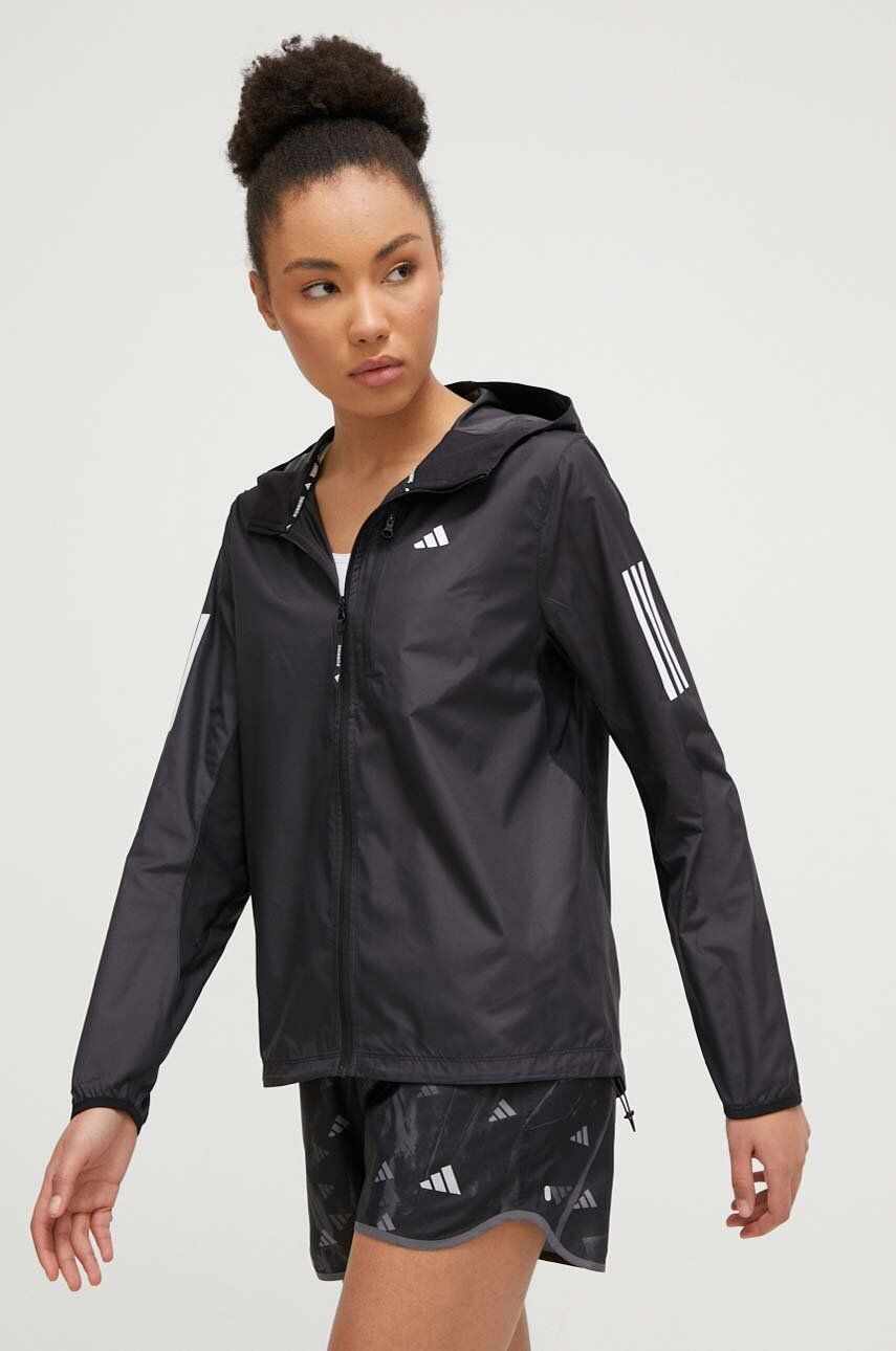 adidas Performance jachetă de alergare Own the Run culoarea negru, de tranzitie
