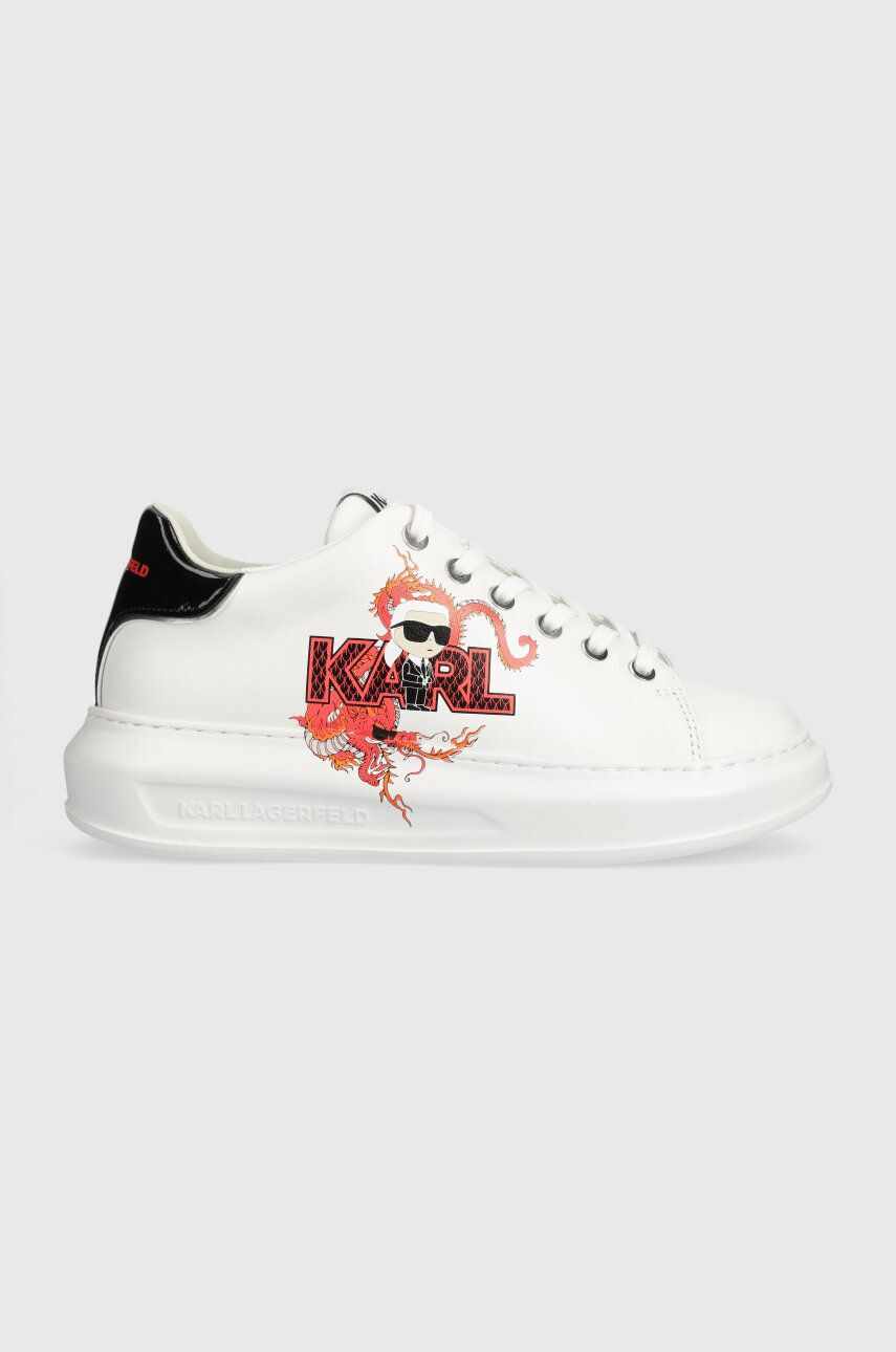 Karl Lagerfeld sneakers din piele KAPRI CNY culoarea alb, KL96524F