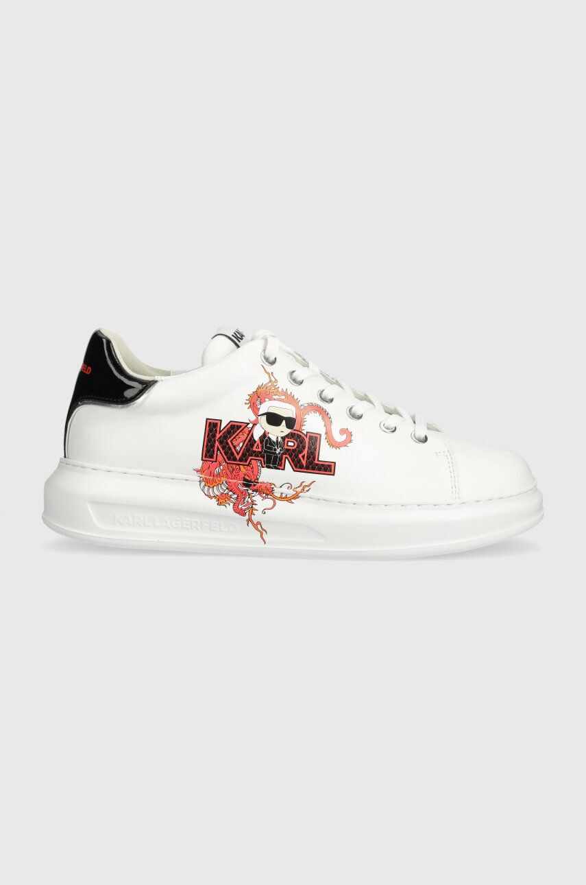 Karl Lagerfeld sneakers din piele KAPRI MENS CNY culoarea alb, KL95524F