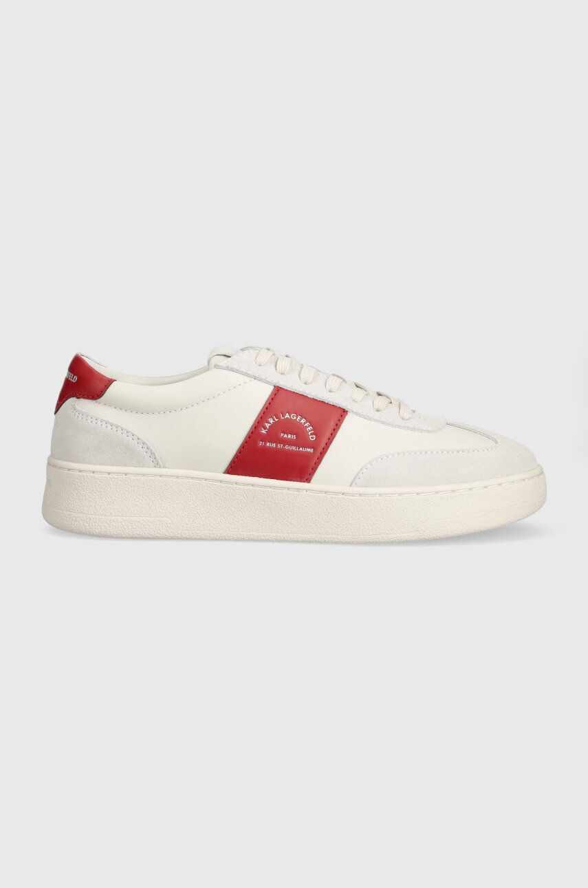 Karl Lagerfeld sneakers din piele KOURT III culoarea alb, KL51524