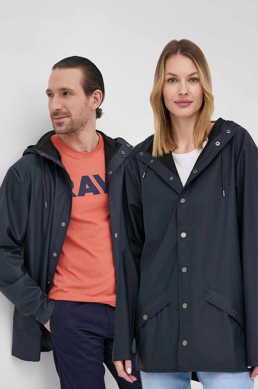 Rains geacă 12010 Jacket culoarea bleumarin, de tranziție 12010.47-Navy