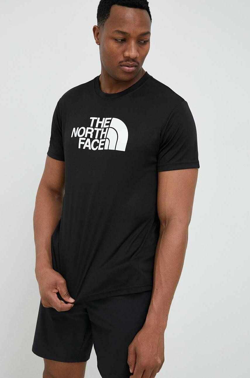 The North Face tricou sport Reaxion Easy culoarea negru, cu imprimeu