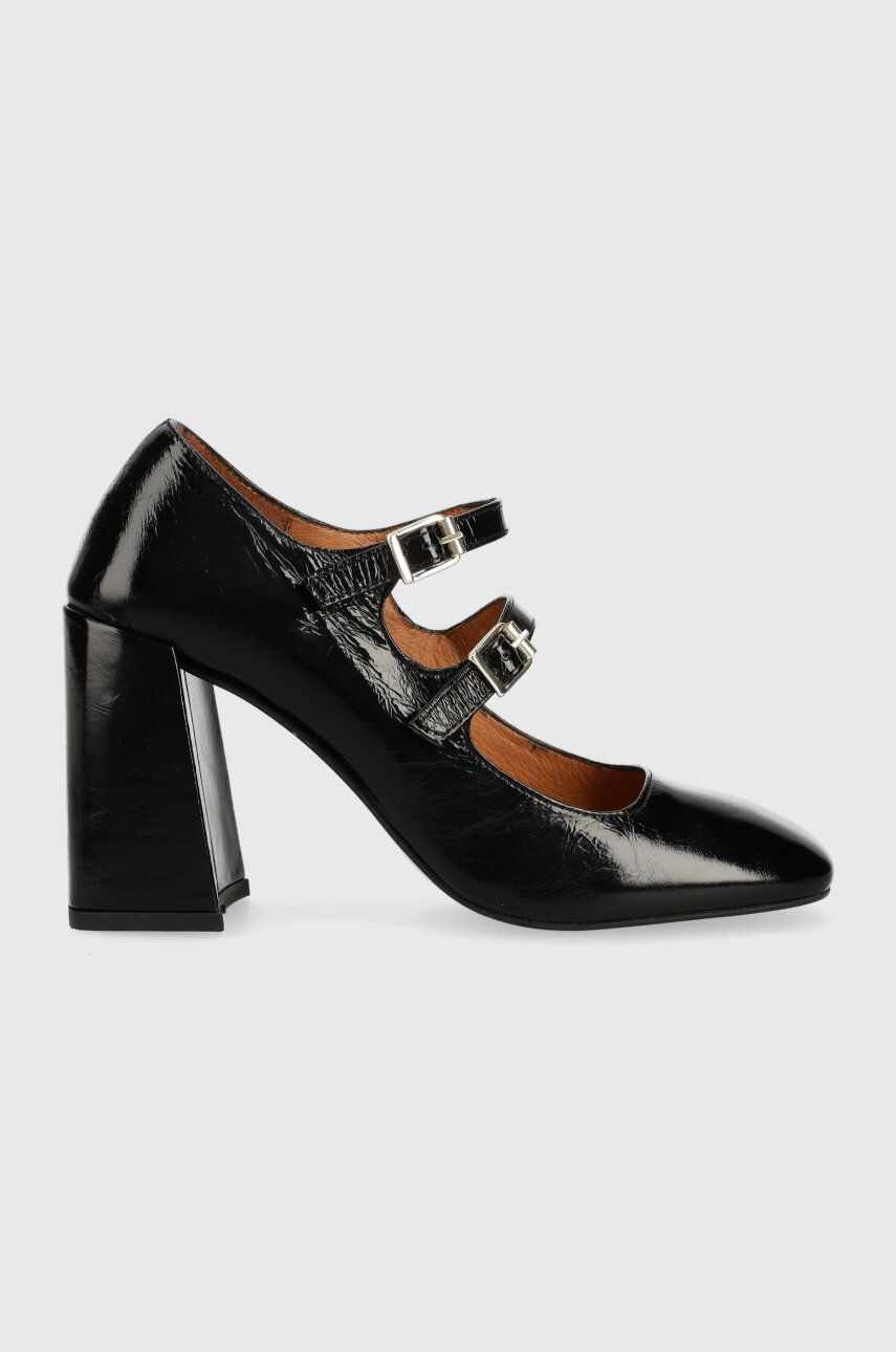 Jonak pantofi de piele VAL CUIR BRILLANT culoarea negru, cu toc drept, 3100235