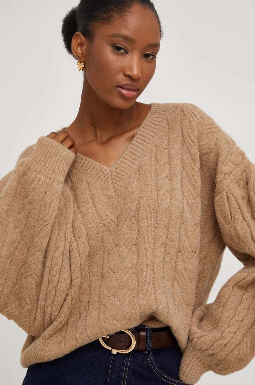 Answear Lab pulover de lana culoarea maro, călduros