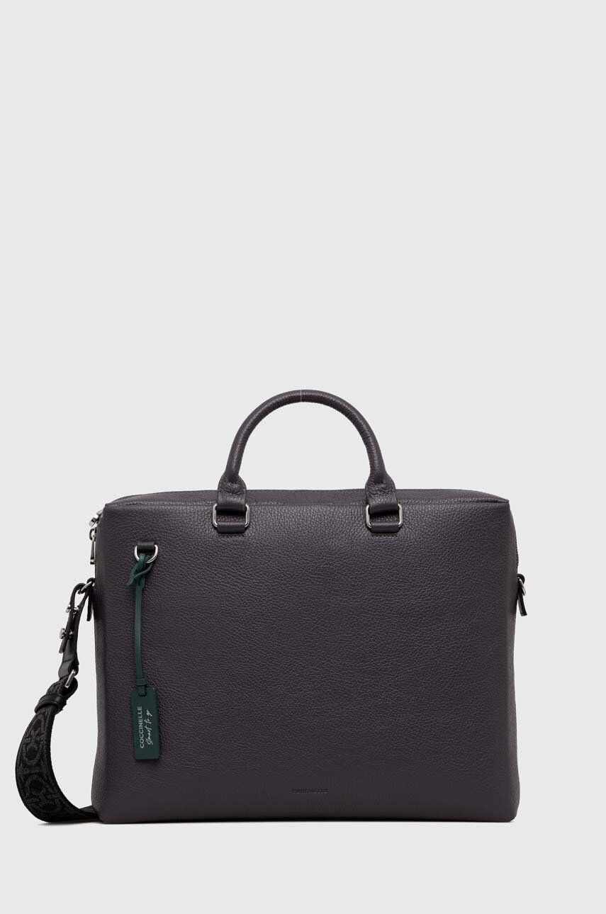 Coccinelle geanta pentru laptop din piele culoarea turcoaz