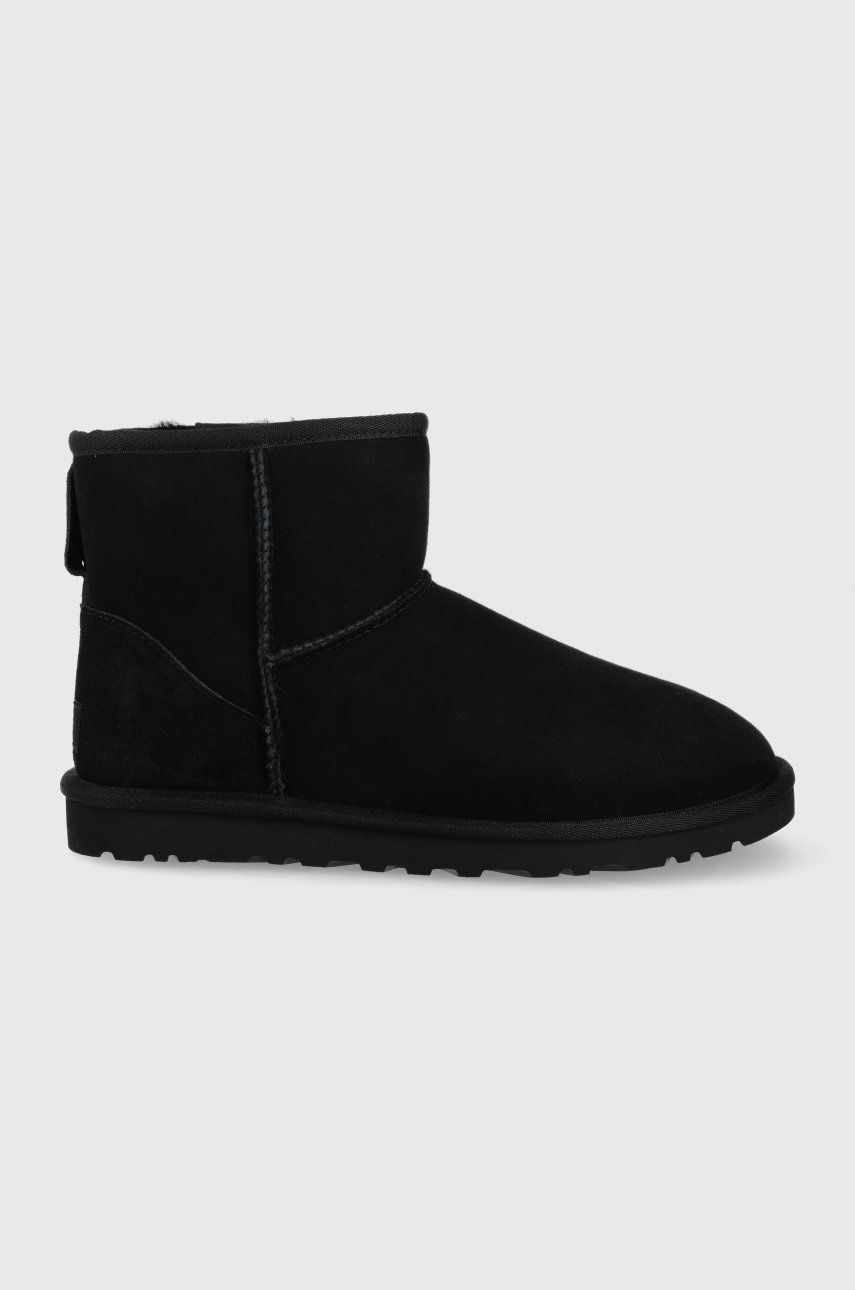 UGG cizme de zapada din piele intoarsa barbati, culoarea negru