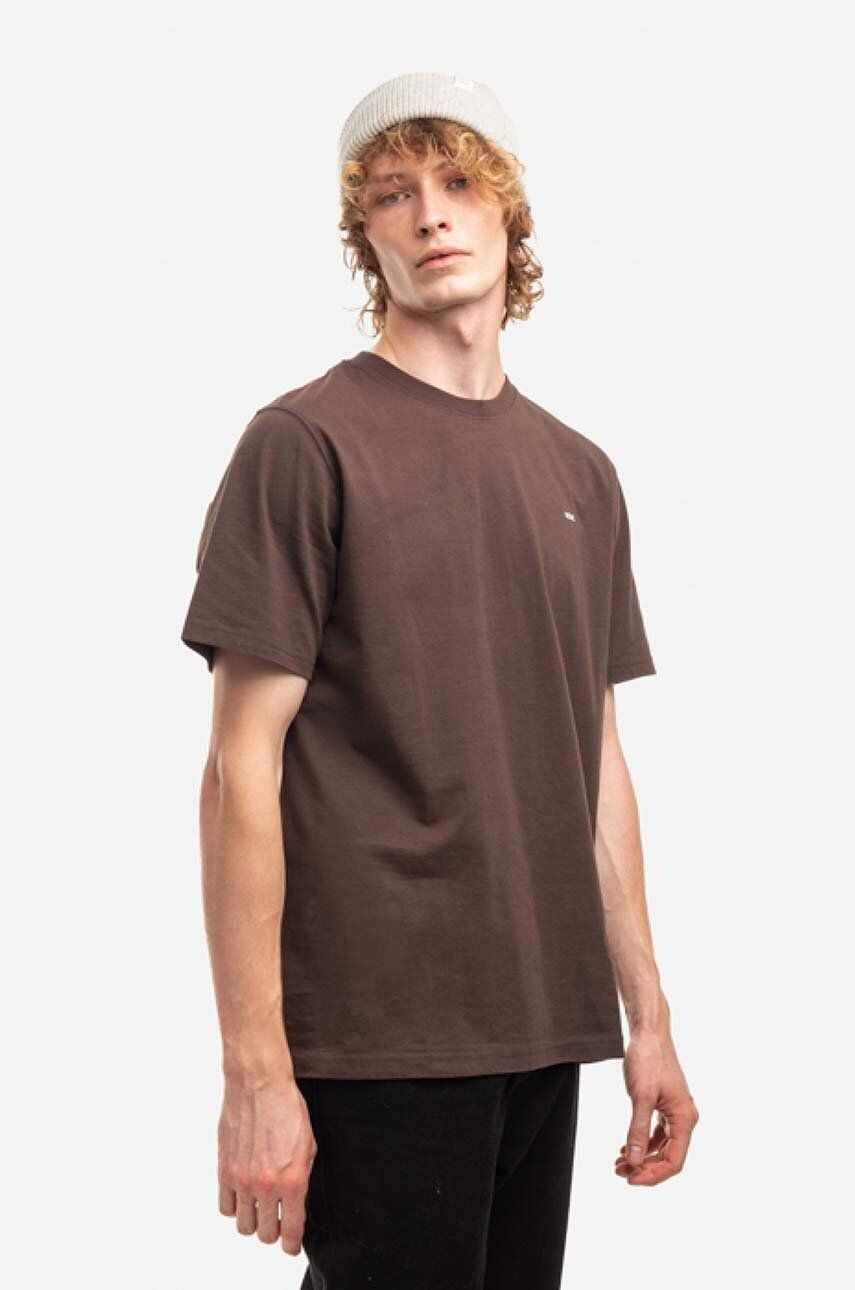Wood Wood tricou din bumbac Sami Classic T-shirt culoarea maro, uni 12235721.2491-DARKORA