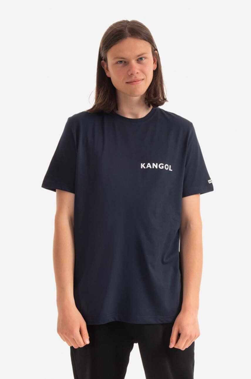 Kangol tricou din bumbac Heritage Basic culoarea bleumarin, cu imprimeu KLHB003-OFFWHITE