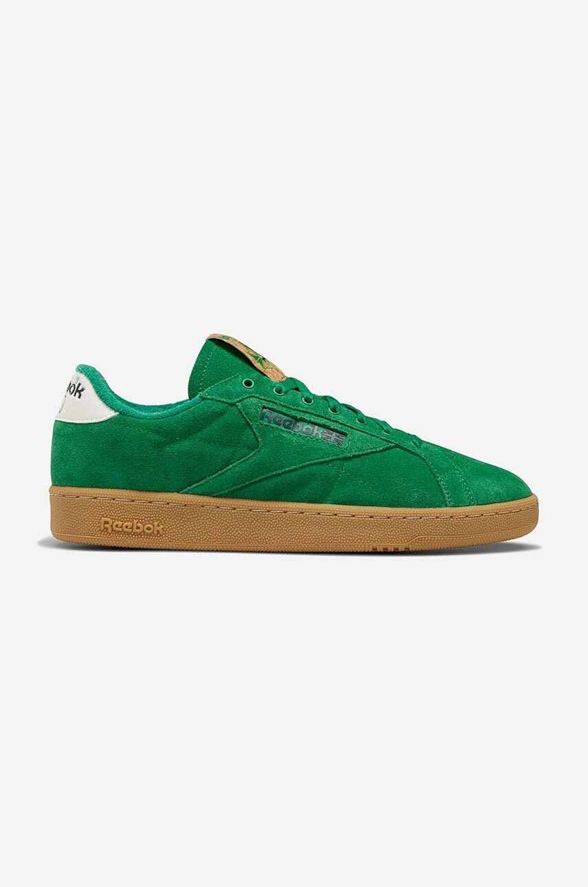 Reebok Classic sneakers din piele întoarsă C Grounds culoarea verde, GV6953 GV6953-green
