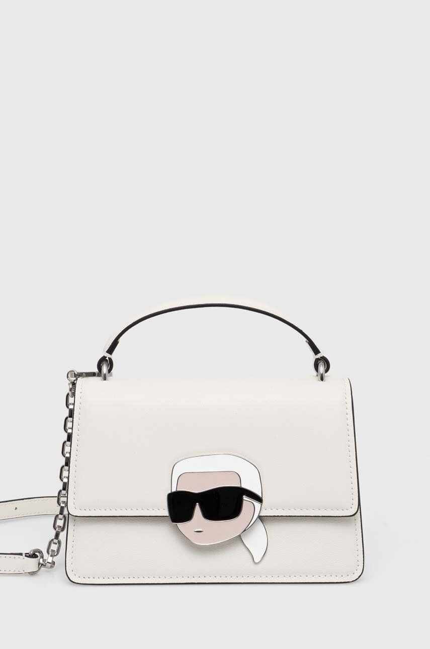 Karl Lagerfeld poseta de piele culoarea alb
