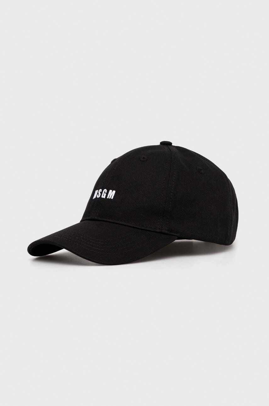MSGM șapcă de baseball din bumbac culoarea negru, cu imprimeu