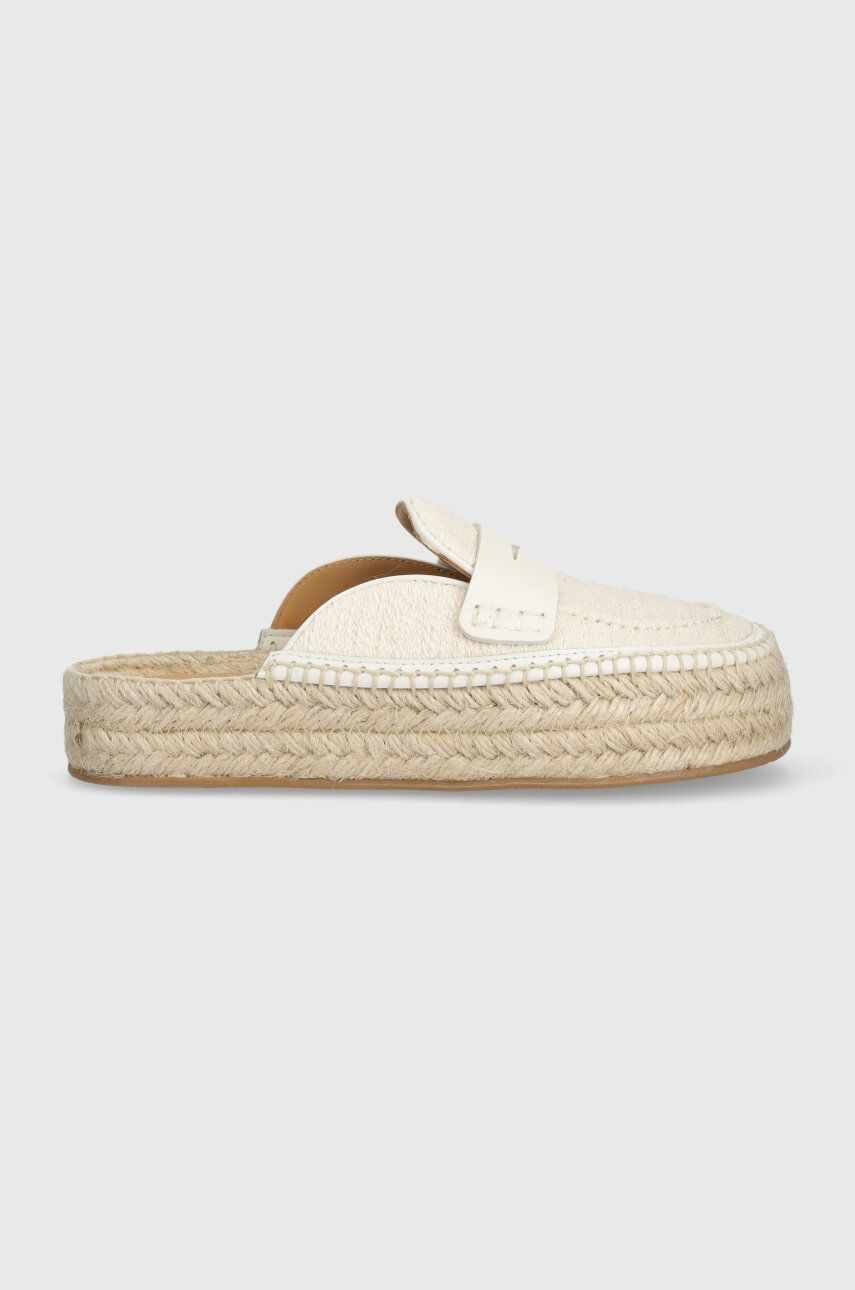 JW Anderson papuci Loafer Espadrillas femei, culoarea bej, cu platforma, ANW42005C