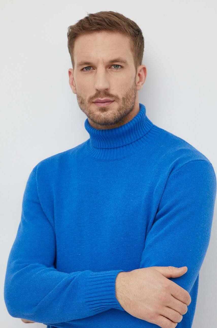United Colors of Benetton pulover din amestec de lana barbati, cu guler