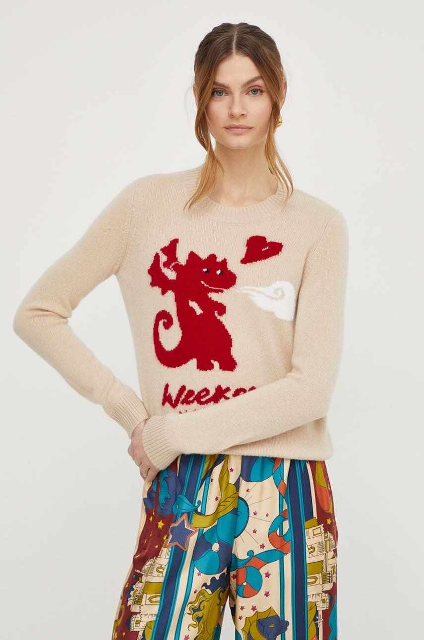 Weekend Max Mara pulover de cașmir culoarea bej, light