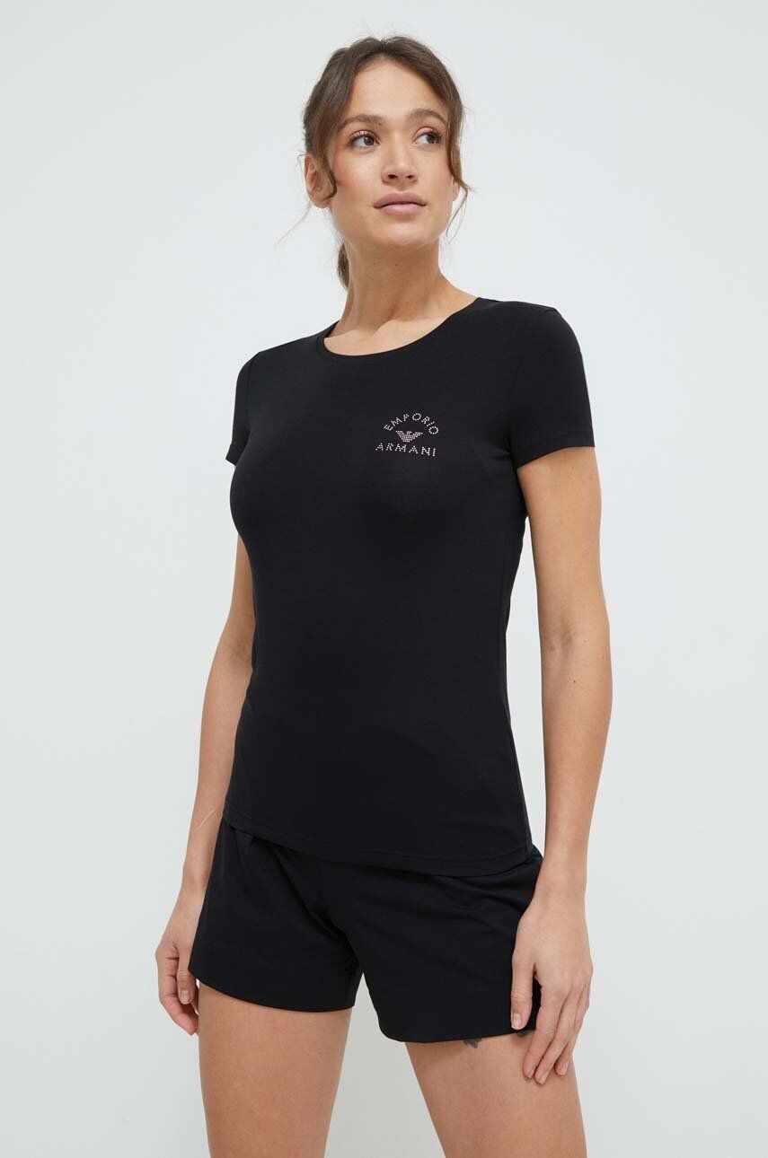Emporio Armani Underwear tricou lounge culoarea negru