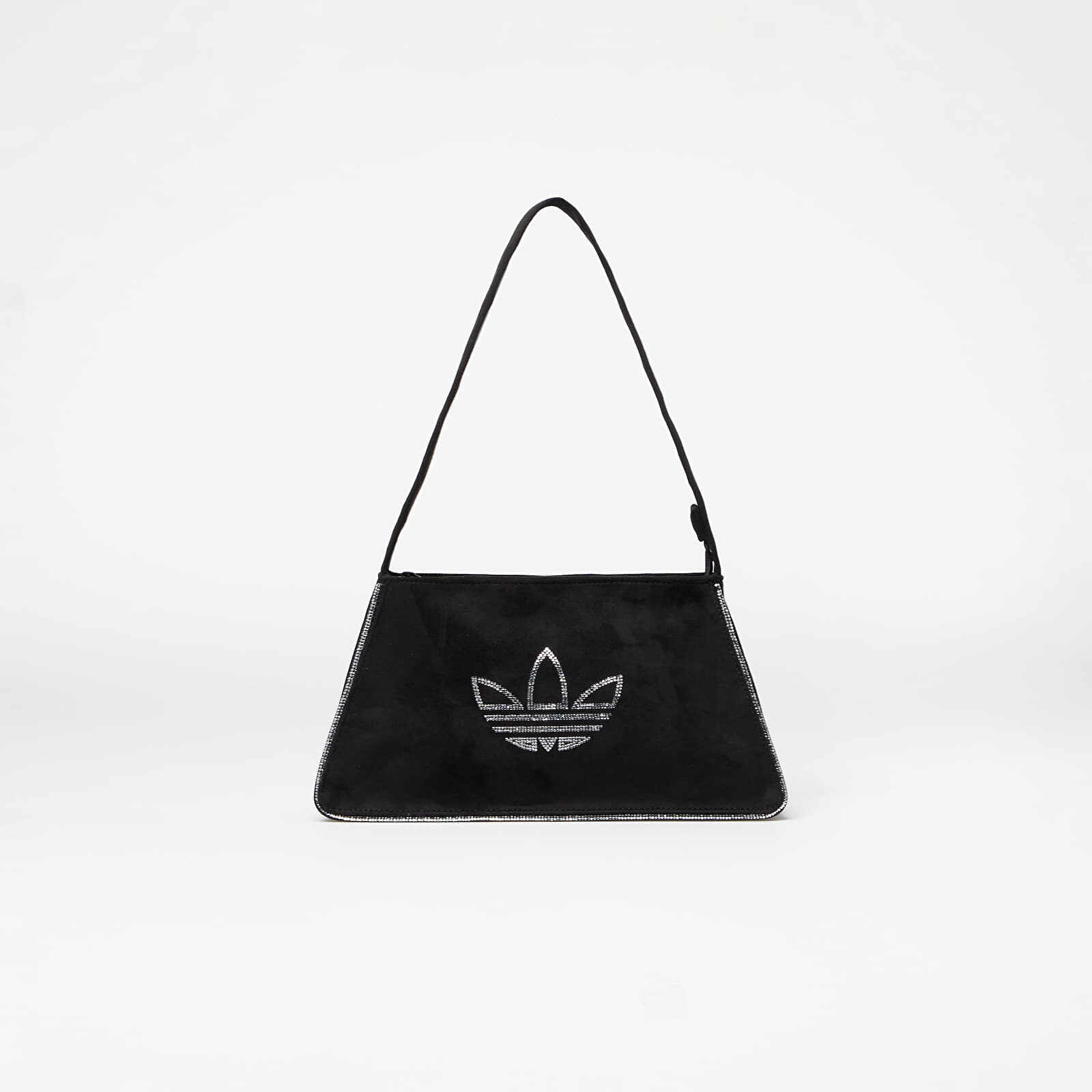 adidas Rhinestones Fake Suede Shoulder Bag Black