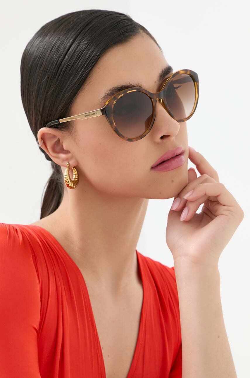 Armani Exchange ochelari de soare femei, culoarea maro