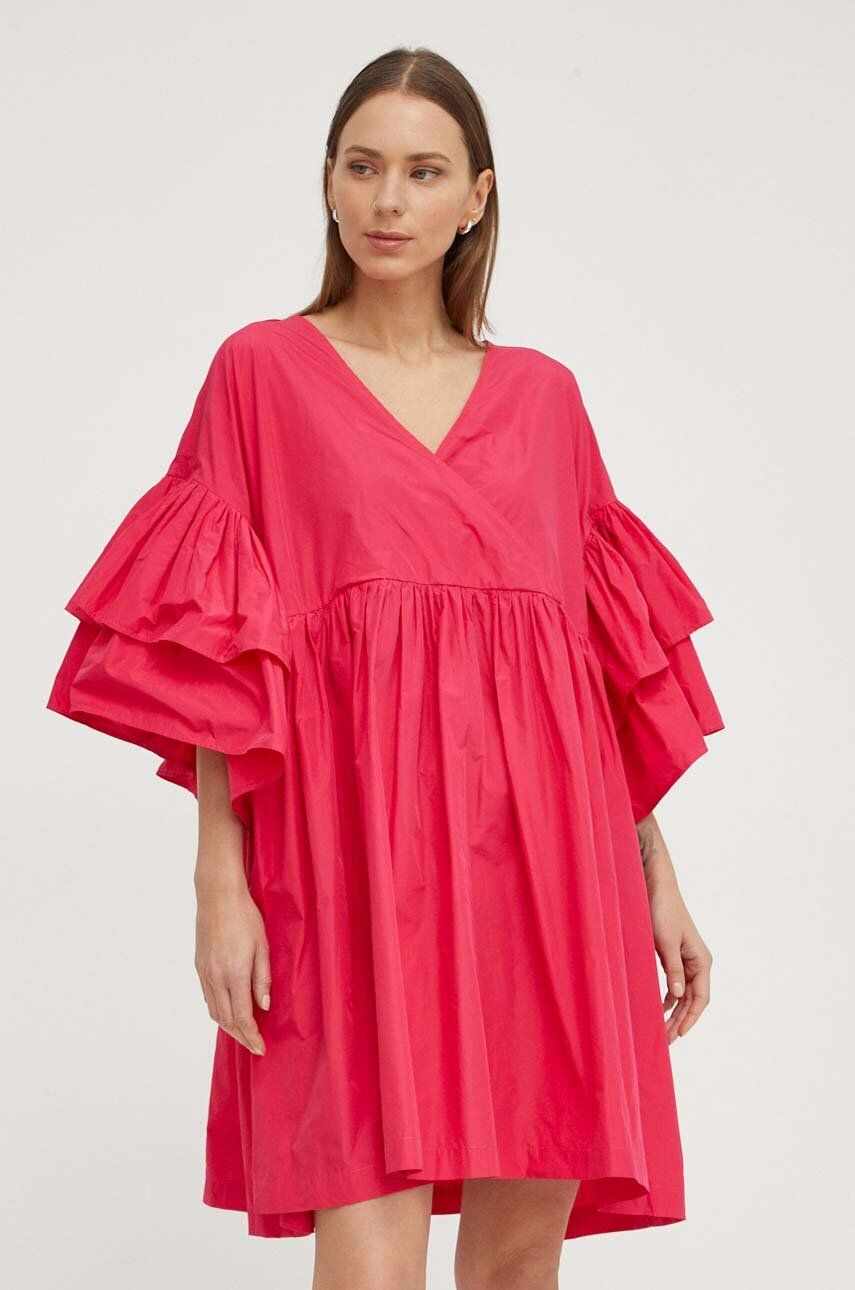 MMC STUDIO rochie culoarea roz, mini, oversize