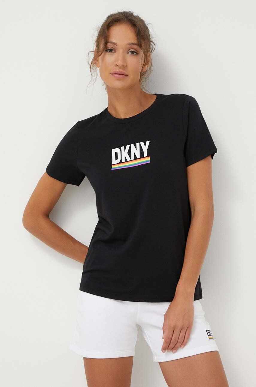 Dkny tricou femei, culoarea negru