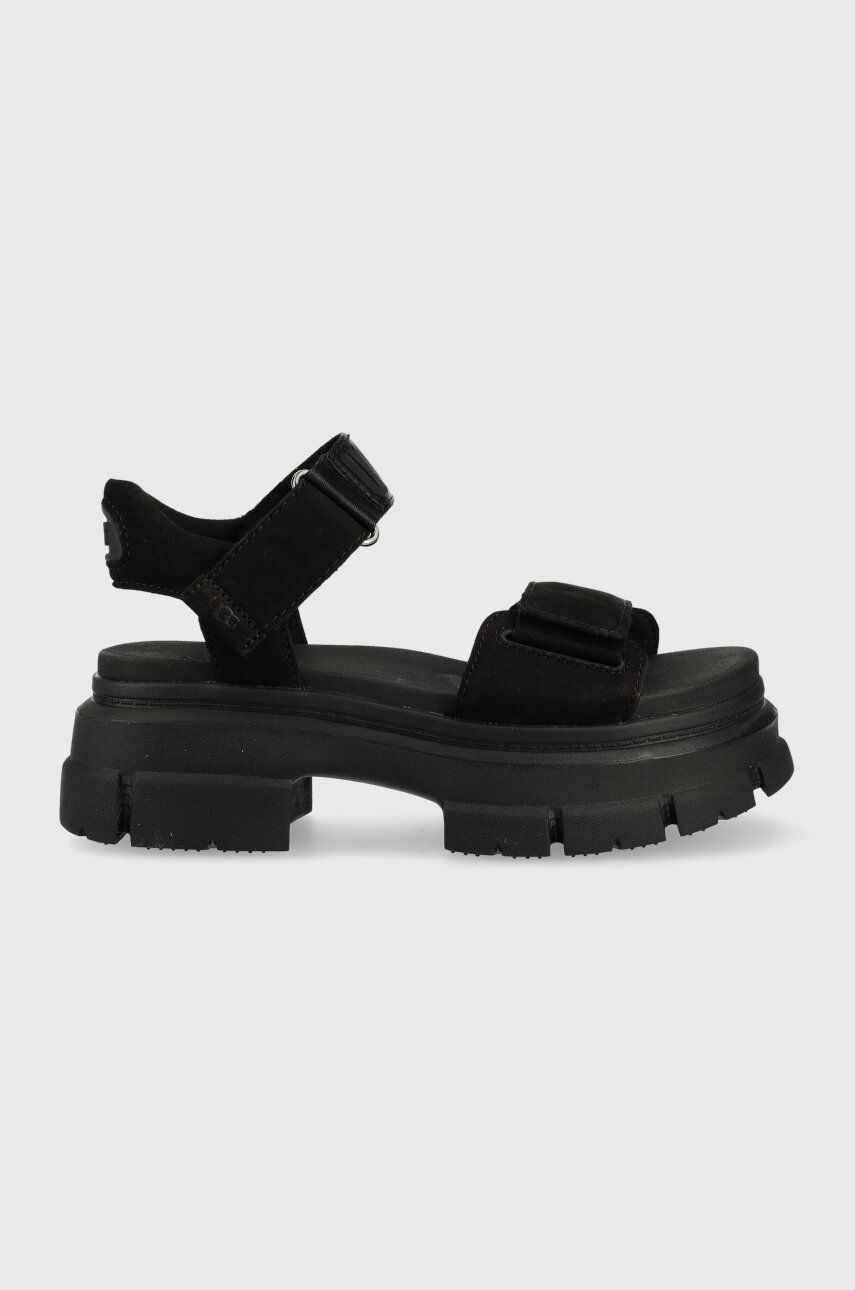 UGG sandale Ashton Ankle femei, culoarea negru, cu platforma, 1136764