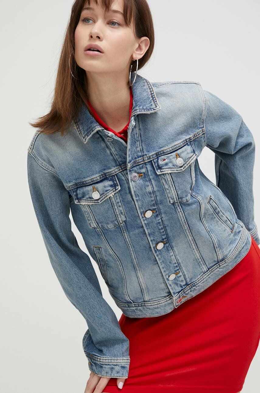 Tommy Jeans geaca jeans femei, de tranzitie, oversize