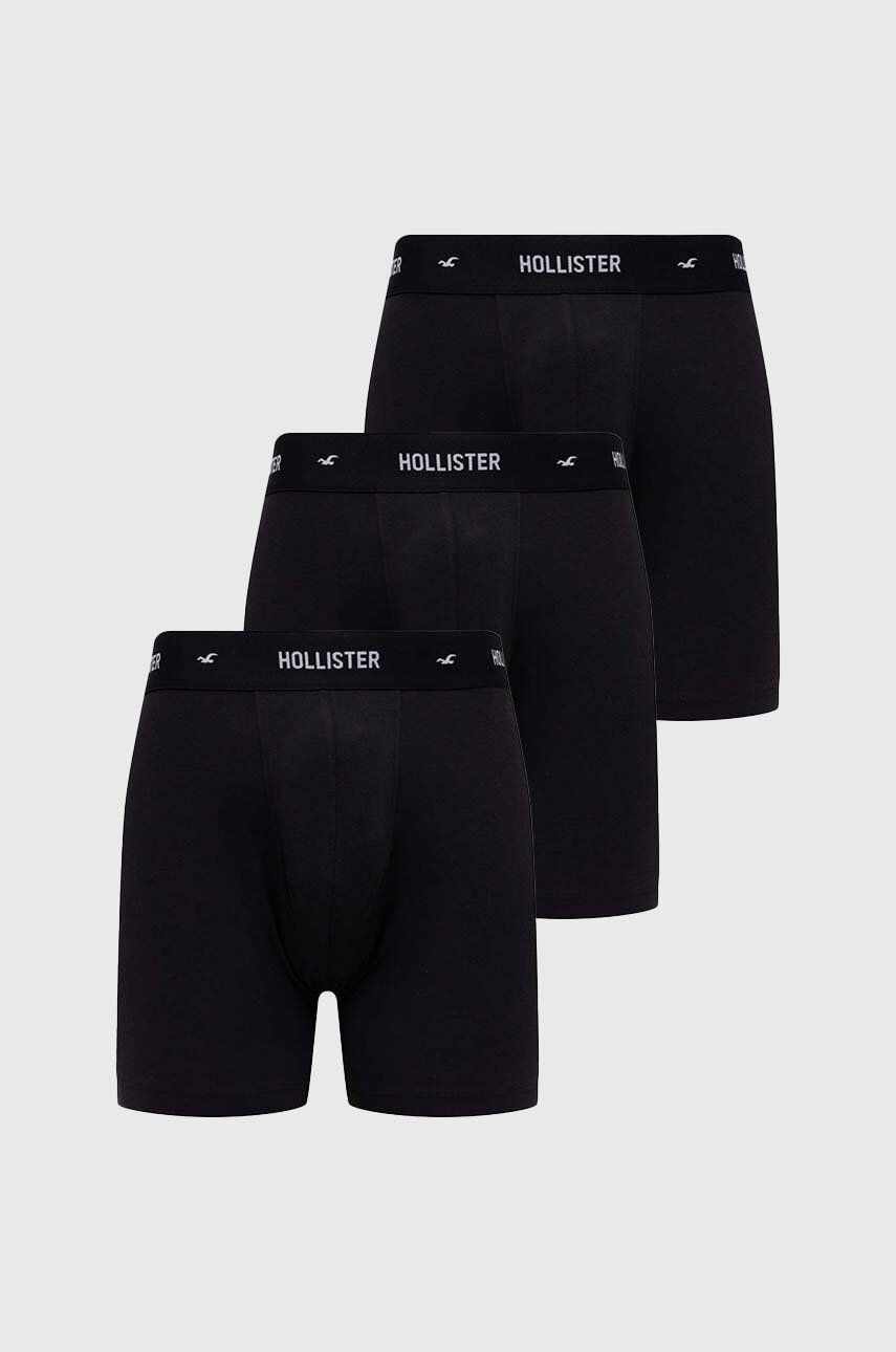 Hollister Co. boxeri 3-pack barbati, culoarea negru