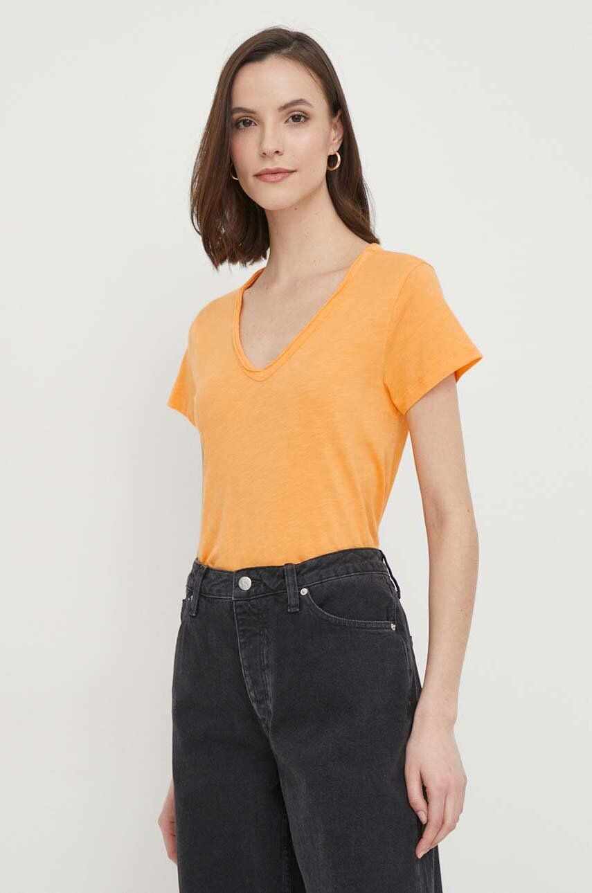 Mos Mosh tricou din bumbac femei, culoarea portocaliu