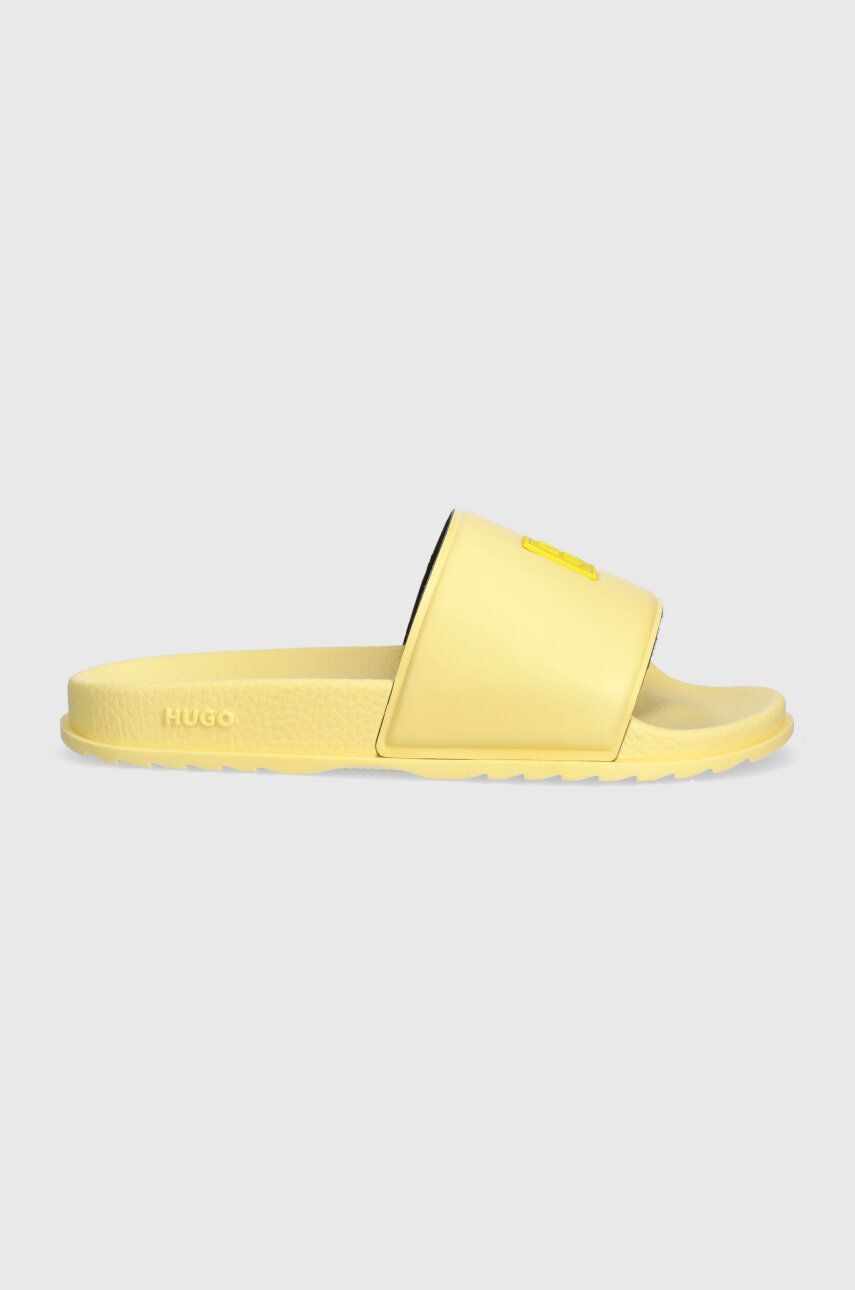HUGO papuci Match femei, culoarea galben, 50517507