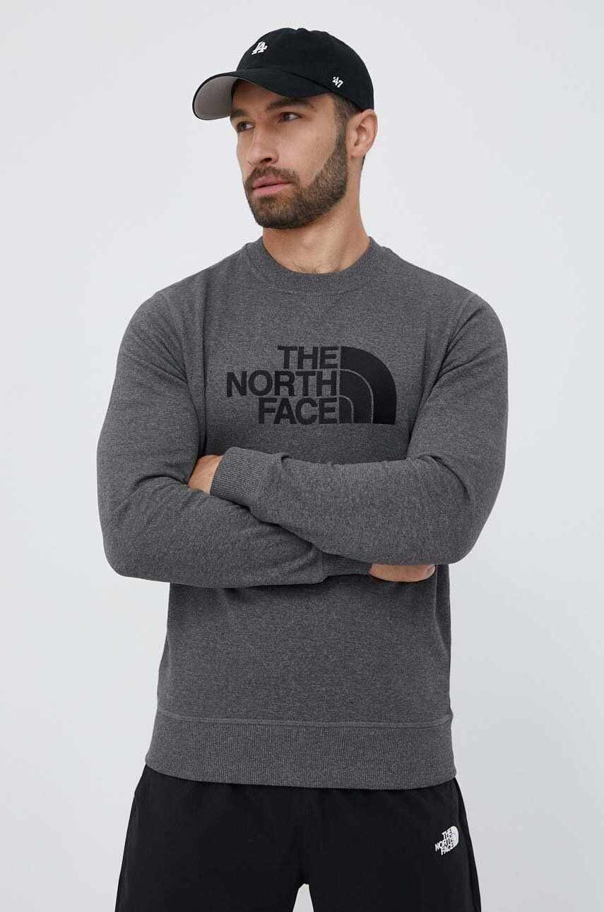 The North Face bluză bărbați, culoarea gri, cu imprimeu NF0A4T1EDYY1-DYY1