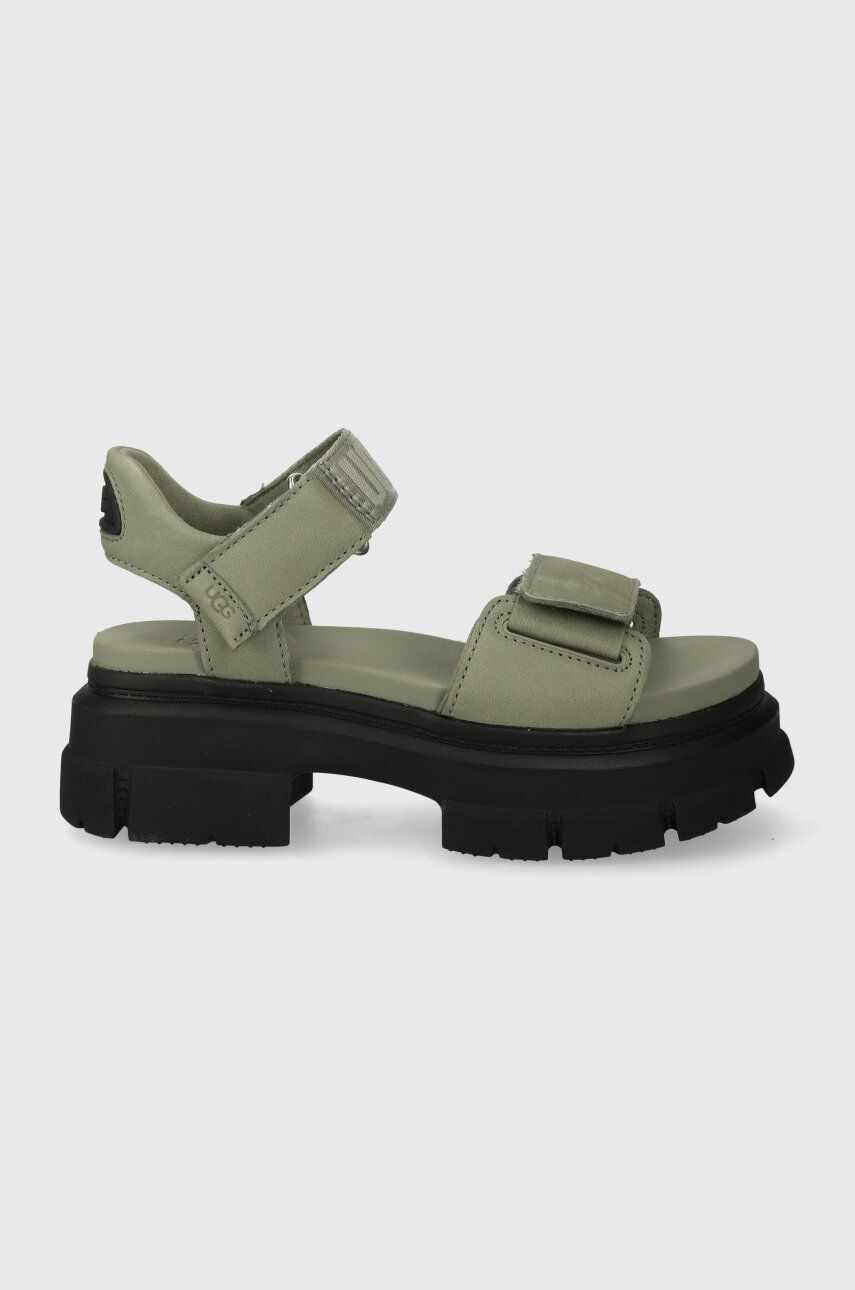 UGG sandale Ashton Ankle femei, culoarea verde, cu platforma, 1136764