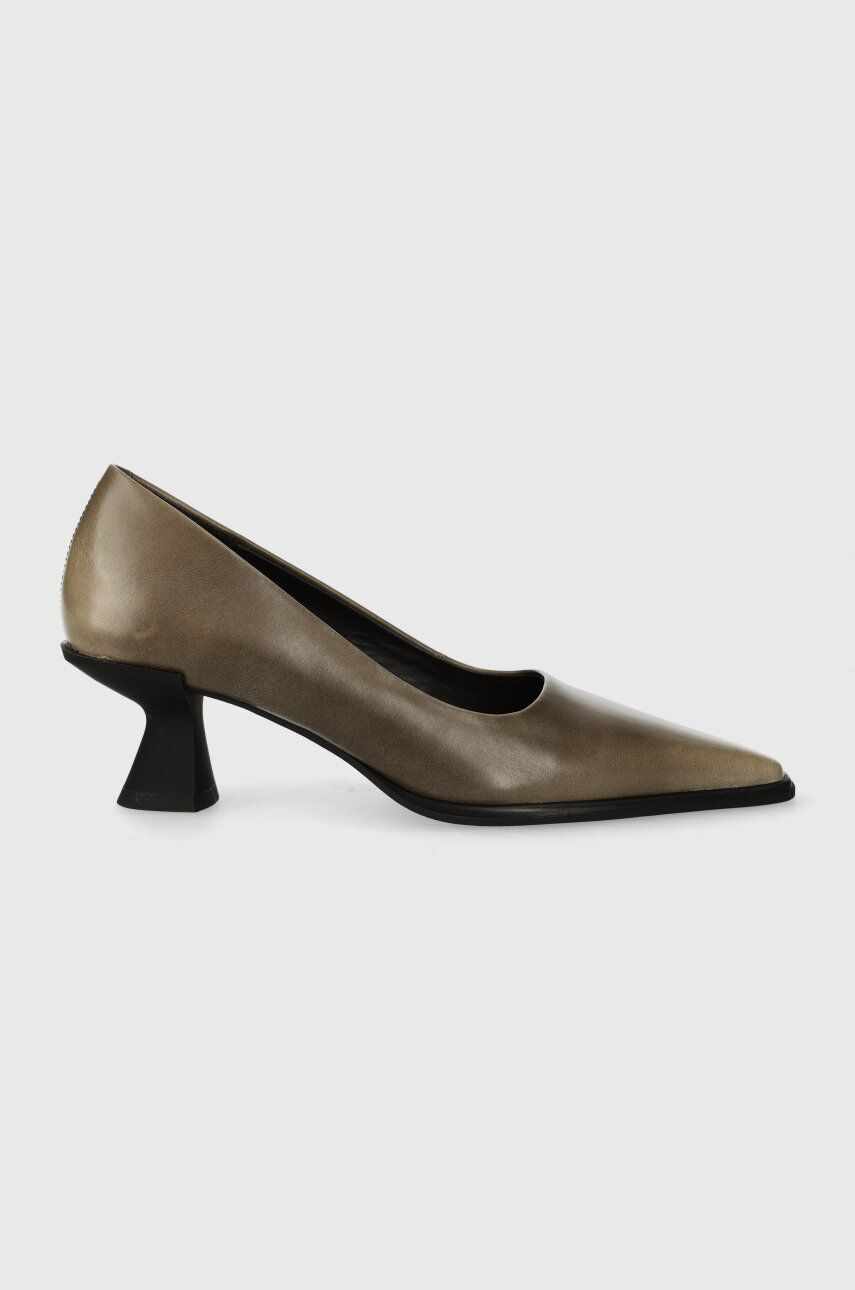 Vagabond Shoemakers pantofi de piele TILLY culoarea gri, cu toc drept