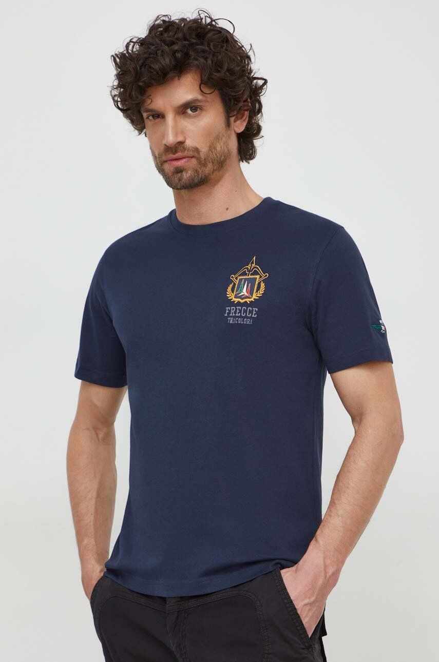 Aeronautica Militare tricou din bumbac barbati, culoarea albastru marin, cu imprimeu