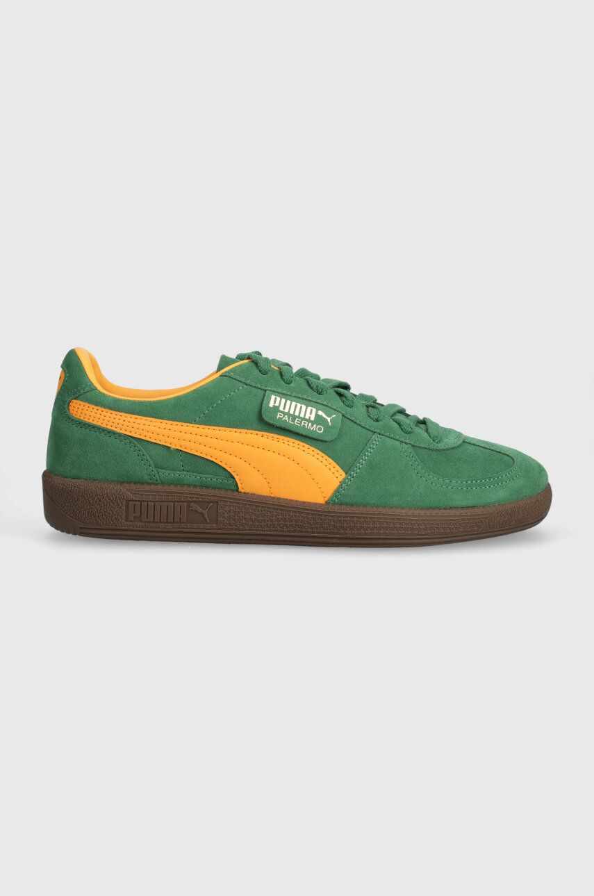 Puma sneakers din piele întoarsă Palermo Cobalt Glaze culoarea verde, 396463