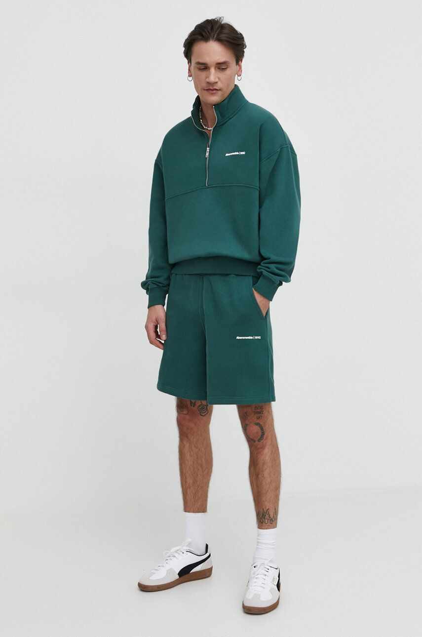 Abercrombie & Fitch pantaloni scurti barbati, culoarea verde