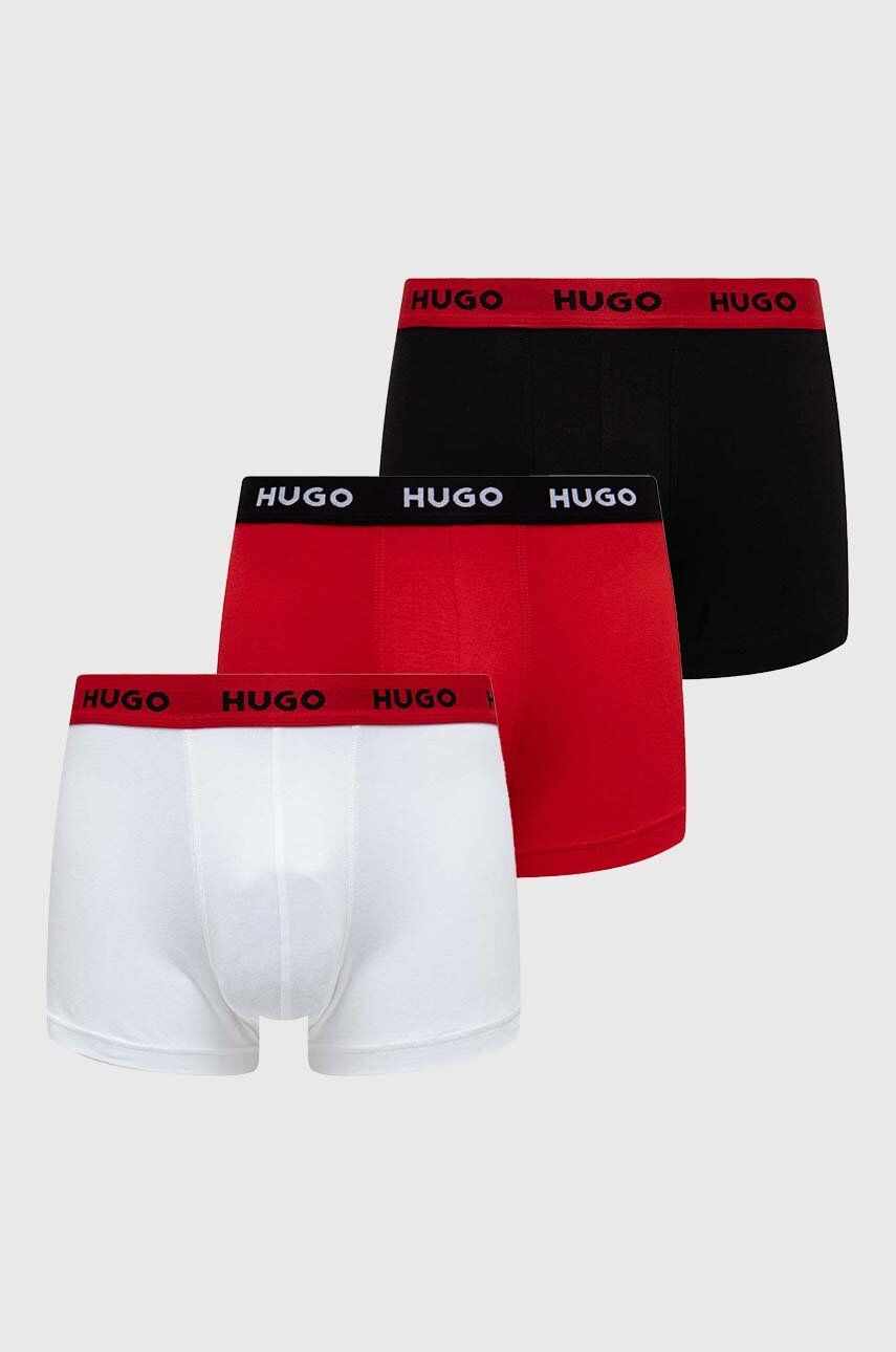 HUGO boxeri 3-pack barbati, culoarea rosu