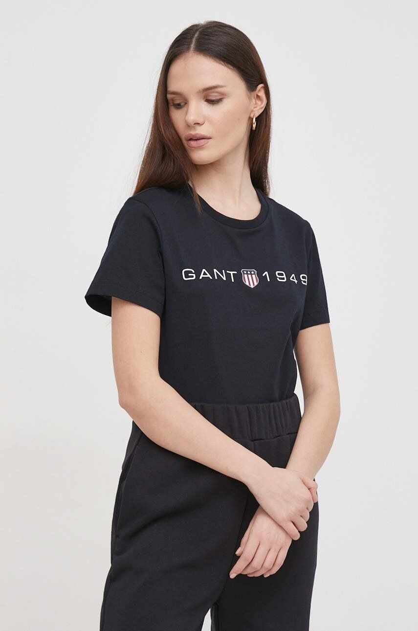 Gant tricou din bumbac femei, culoarea negru