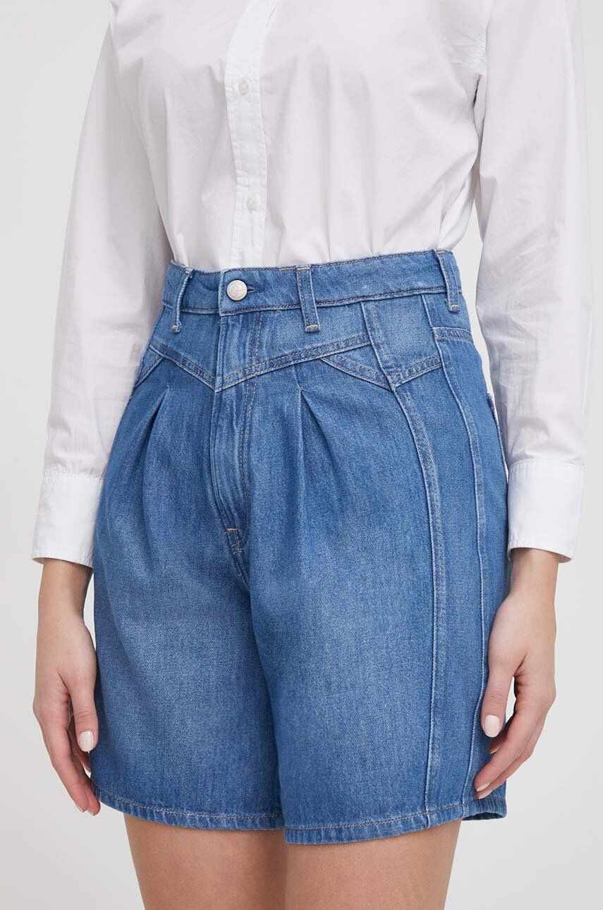 Pepe Jeans pantaloni scurti jeans femei, neted, high waist