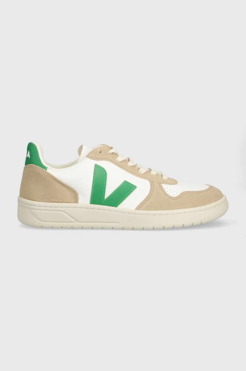 Veja sneakers din piele V-10 culoarea: alb VX0503146A