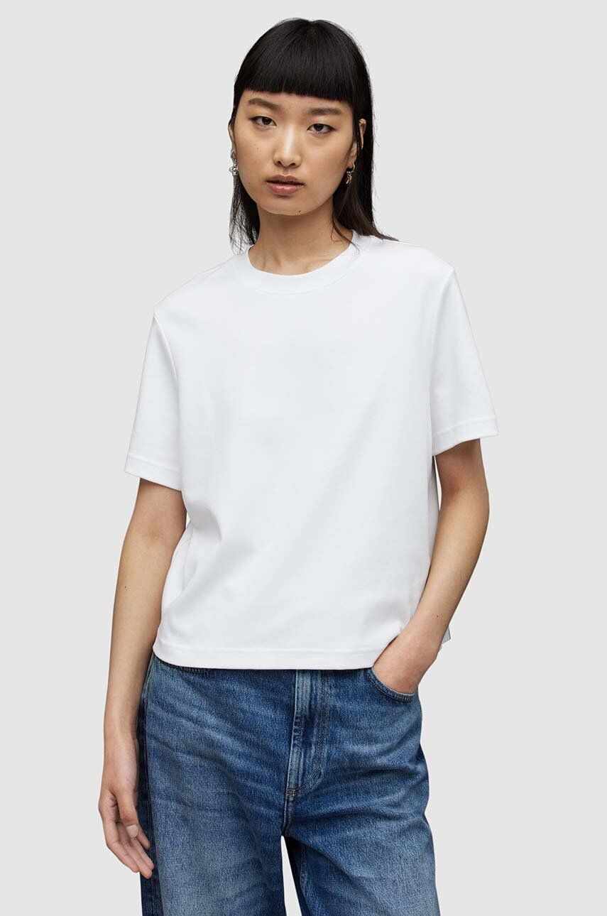 AllSaints tricou din bumbac LISA femei, culoarea alb