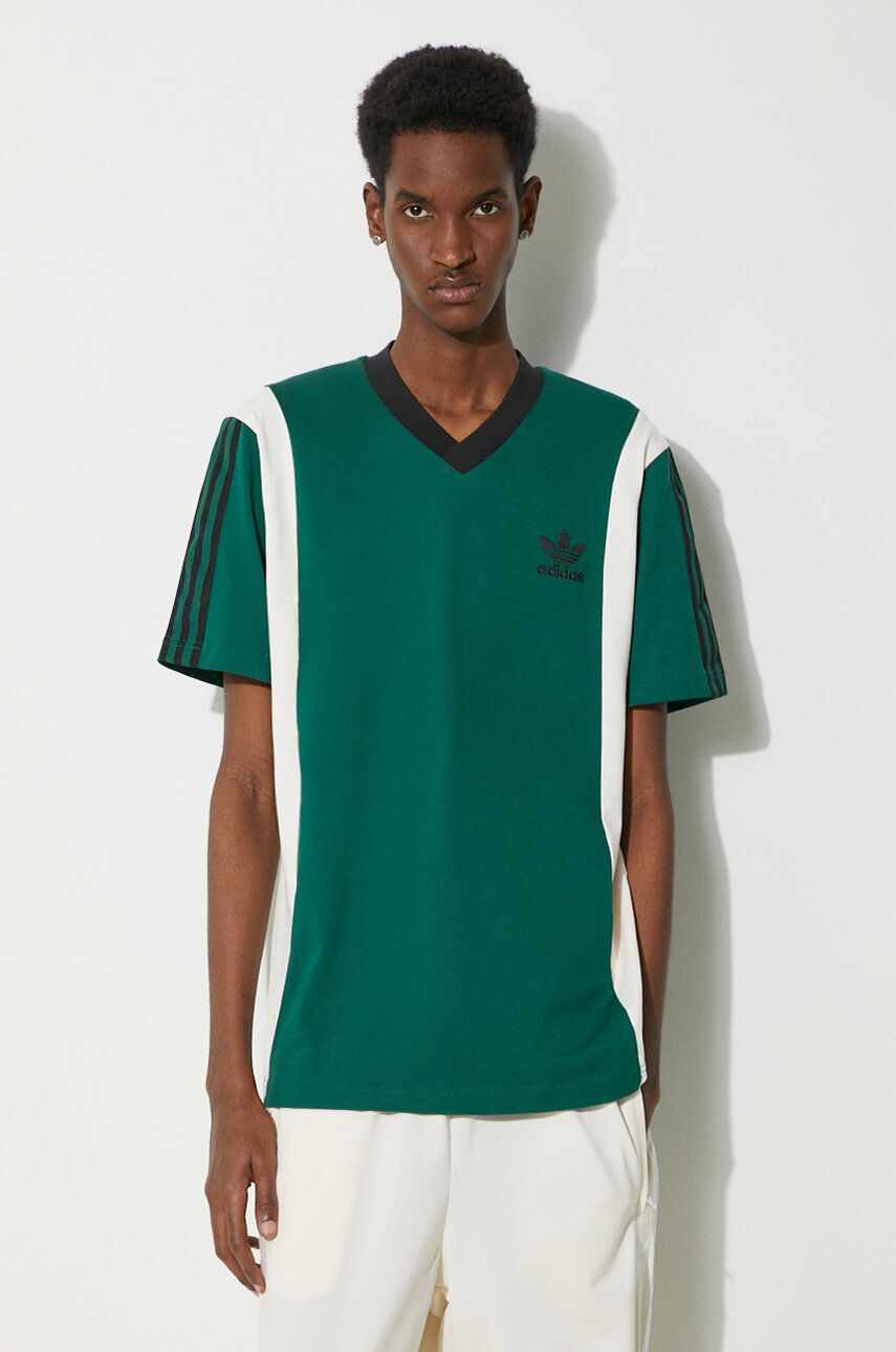adidas Originals tricou barbati, culoarea verde, cu imprimeu