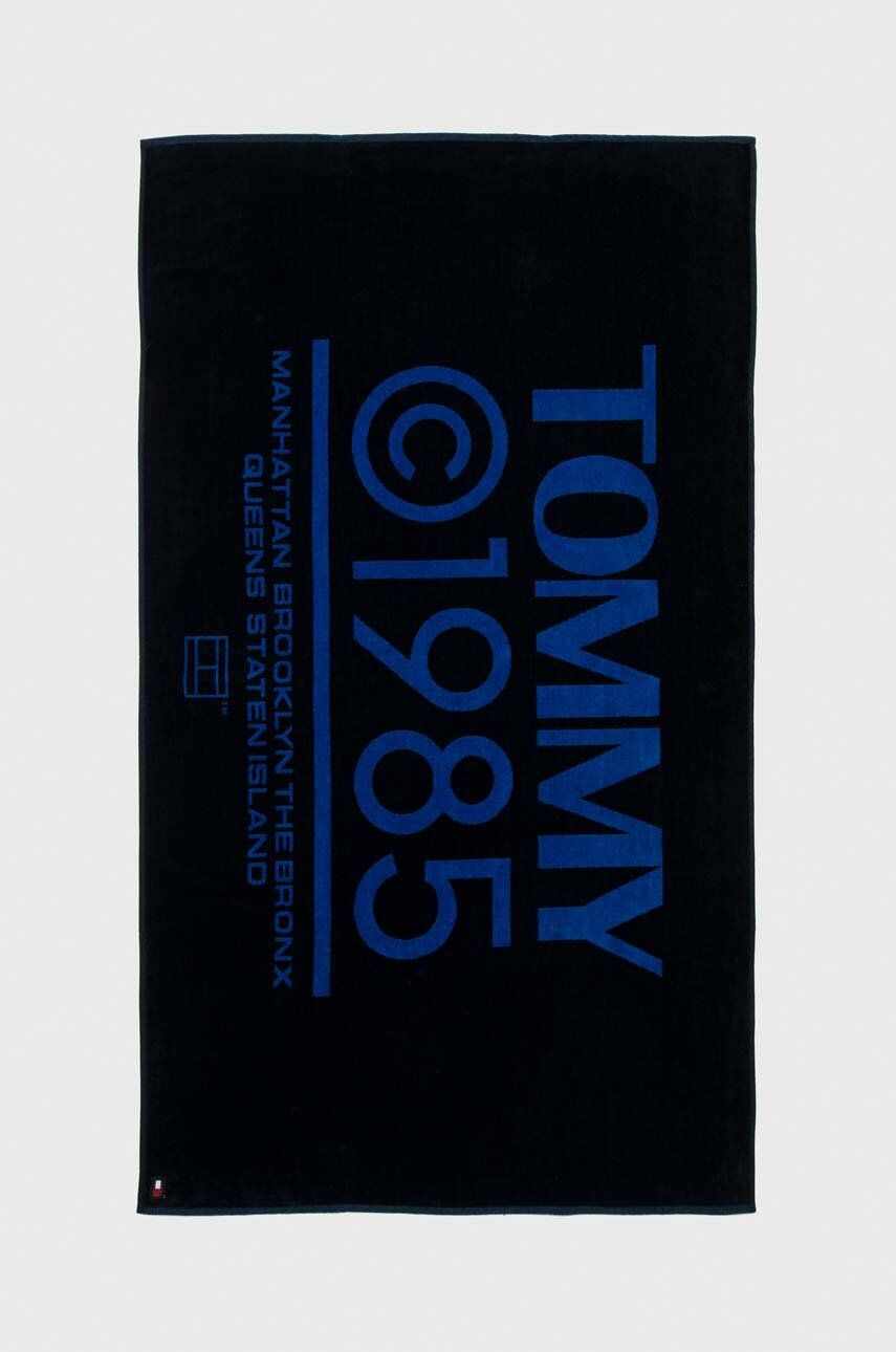 Tommy Jeans prosop din bumbac culoarea albastru marin