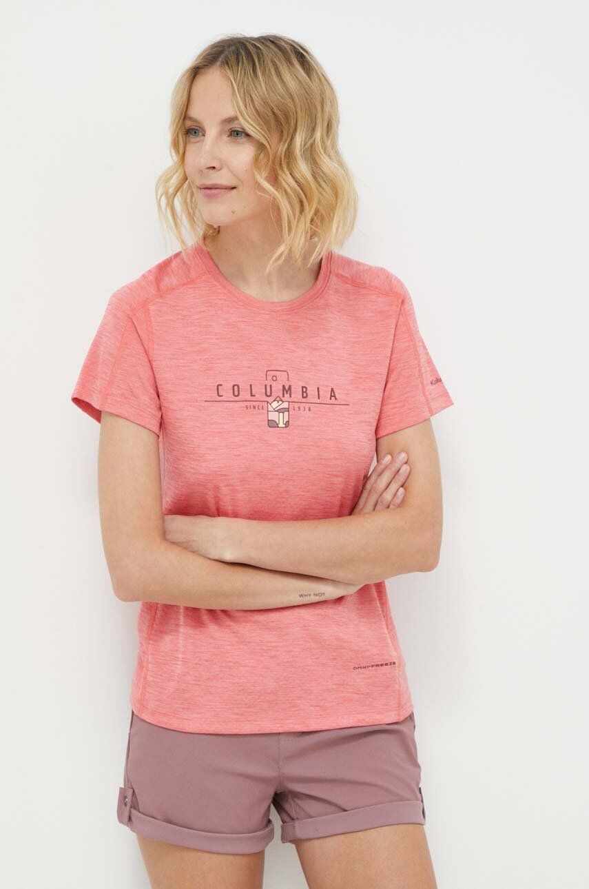 Columbia tricou sport Zero Rules Graphic culoarea roz