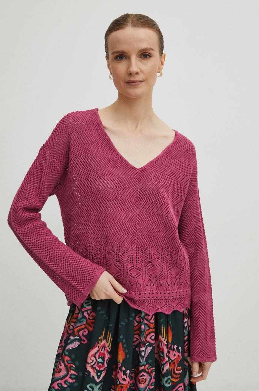 Medicine pulover femei, culoarea roz, călduros