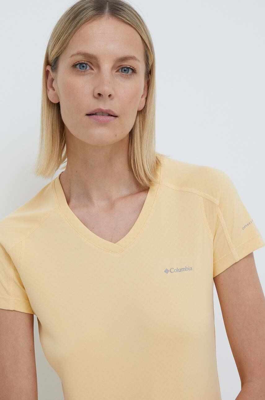 Columbia tricou sport Zero Rules culoarea galben