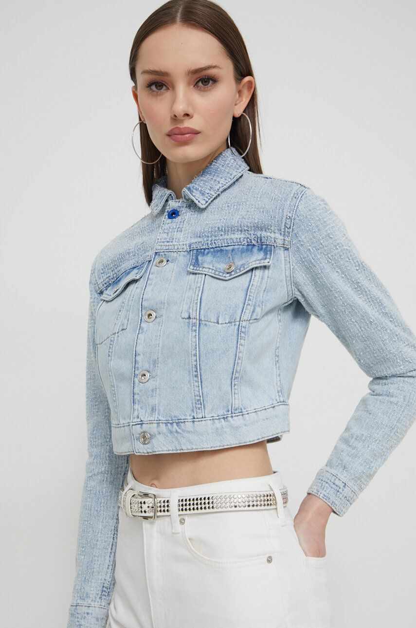 Karl Lagerfeld Jeans geaca jeans femei, de tranzitie