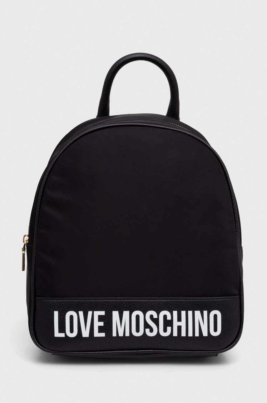Love Moschino rucsac femei, culoarea negru, mic, cu imprimeu