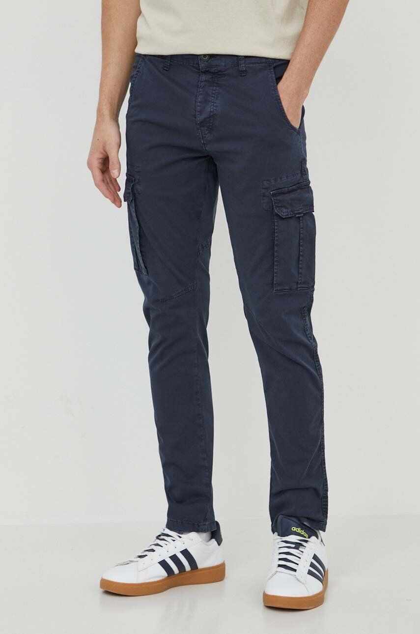 Bomboogie pantaloni barbati, culoarea albastru marin, drept