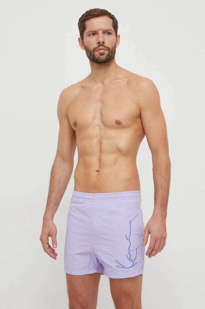 Karl Kani pantaloni scurti de baie culoarea violet