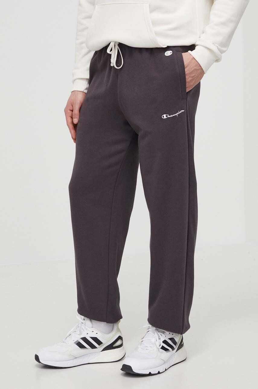 Champion pantaloni de trening culoarea gri, cu imprimeu, E20001